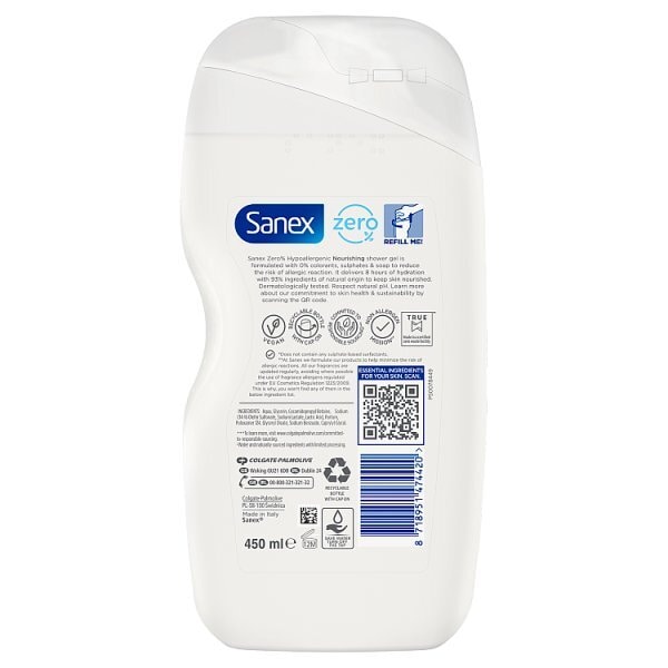 Sanex Zero % Dry Skin Shower Gel 450Ml