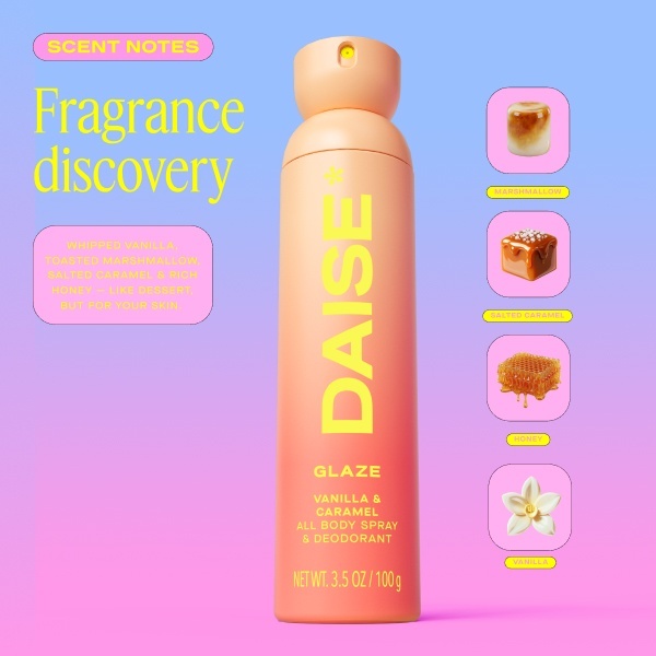 Daise All Body Spray & Deodorant Vanilla & Caramel 120 Ml