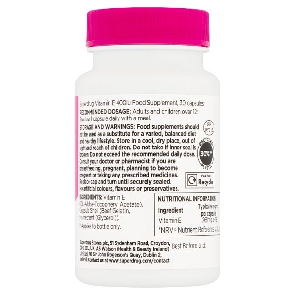 Superdrug Vitamin E 400iu 30s