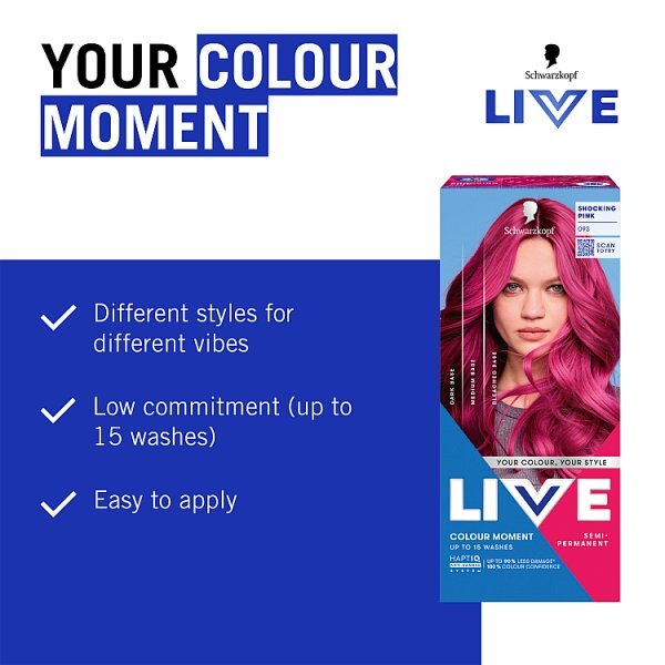 Schwarzkopf LIVE 093 Shocking Pink Semi-Permanent Hair Dye