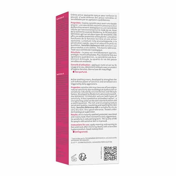 Bioderma Sensibio Rich Face Moisturiser Sensitive Skin 40Ml