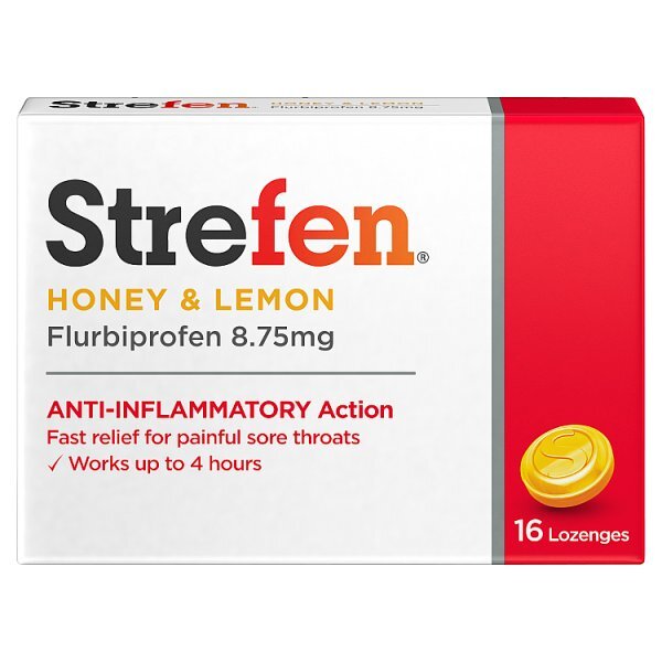 Strefen Honey & Lemon Sore Throat Anti Inflam Lozenges 16s