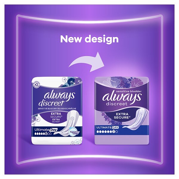 Always Discreet Incontinence Pads Plus Women Ultimate Dayx12