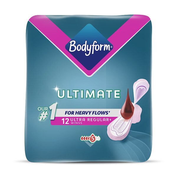 Bodyform Ultimate Ultra Regular Sanitary Towels Wings 12 pk
