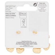 Superdrug Gold Tone Pearl Effect Flower Earrings