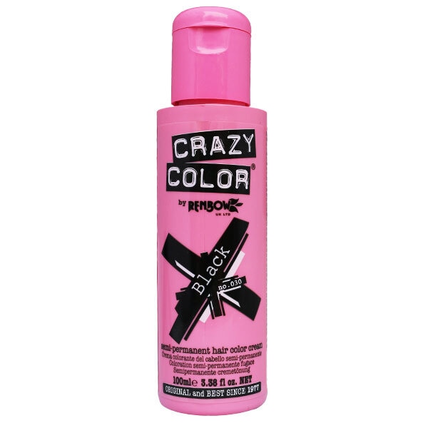 Crazy Color Semi Permanent Hair Color Cream Black 30