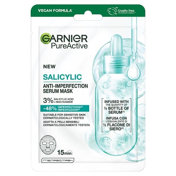 Garnier Salicylic Anti-Imperfection Face Mask,  3% Niacinamide, Salicylic, Aha, Centella Asiatica