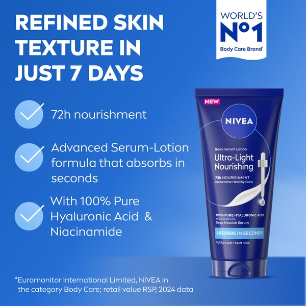 Nivea 72H Nourishment Body Serum Lotion 200Ml