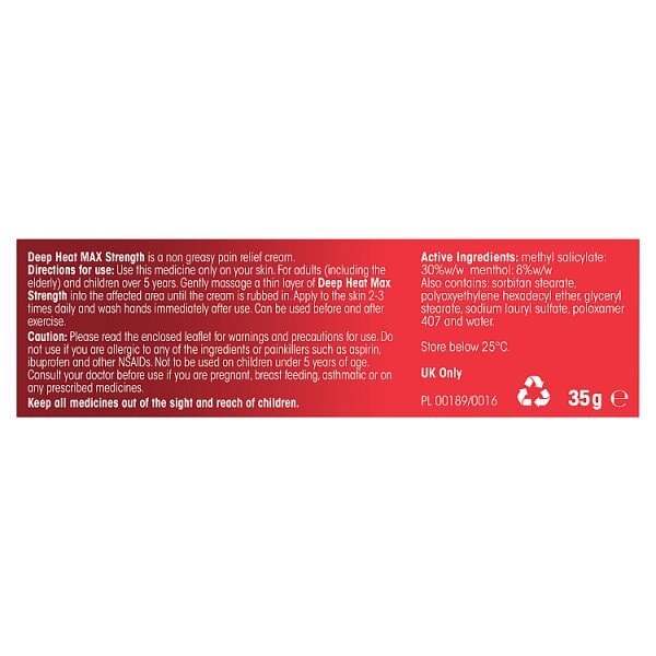 Deep Heat Max Strength cream 35gm