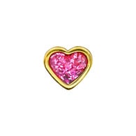 Studex 24ct Gold Plated Heart Pink Glitter Earrings