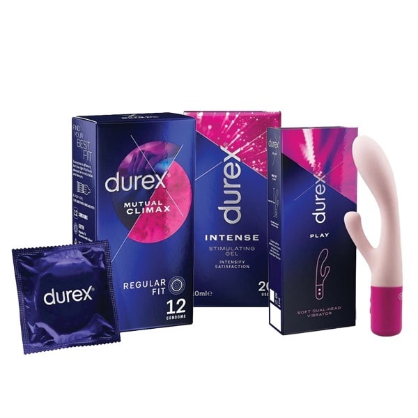 Sensual Pleasure Pack: Dual Rabbit Vibrator Condoms & Lube