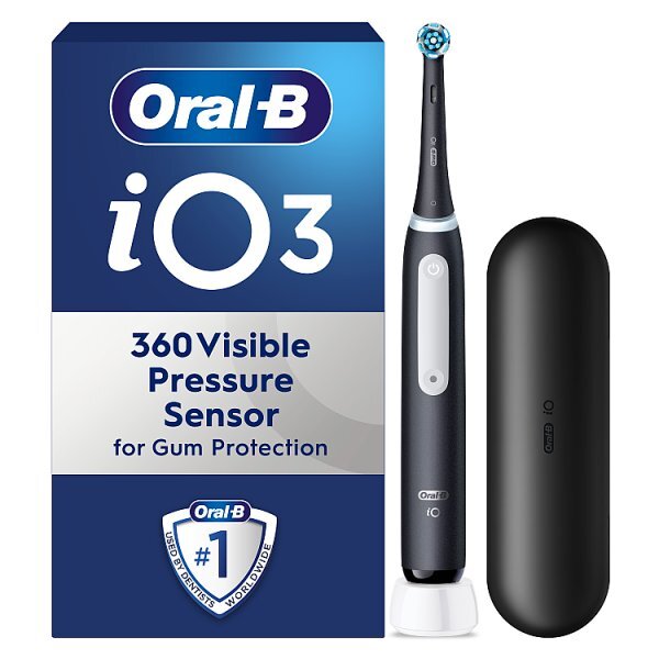 Oral-B iO3 Matt Black Electric Toothbrush + Travel Case