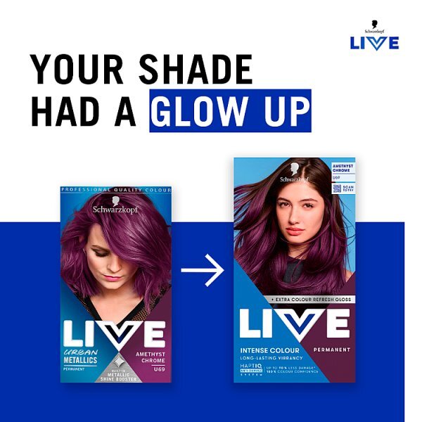 Schwarzkopf LIVE U69 Amethyst Chrome Permanent Hair Dye