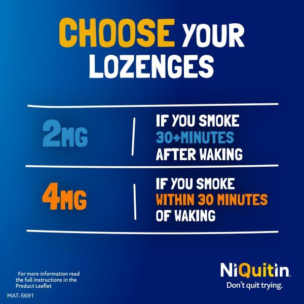 NiQuitin Mint 2mg Lozenges, 72 Lozenges- Quit Smoking Aid