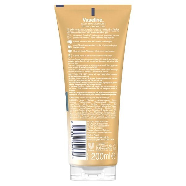 Vaseline Gluta-Hya Flawless Tone Serum Burst Lotion 200 ml