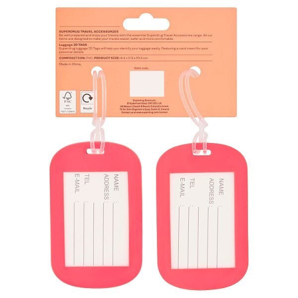 Superdrug Luggage Tag Set of 2