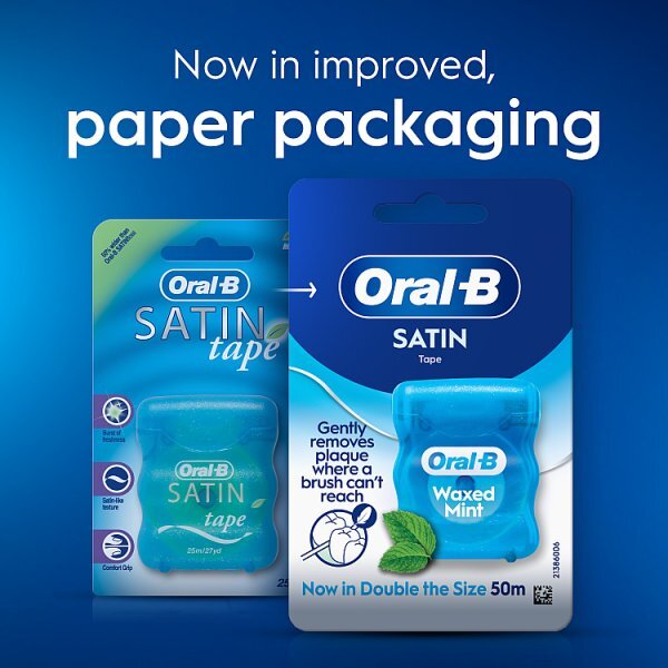 Oral-B Satin Tape Dental Floss Waxed Mint 50M