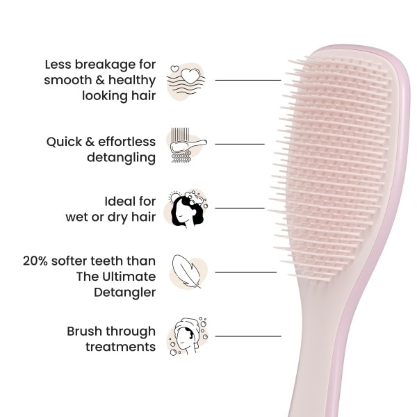 Tangle Teezer Wet Detangler Fragile Hairbrush, Pink Dust