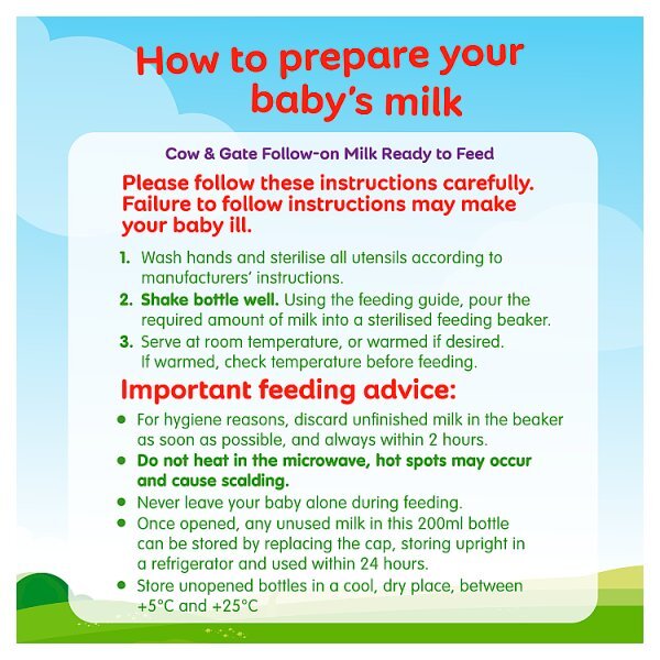 Cow & Gate 2 Follow On Baby Milk Formula 6-12 Mths 200ml