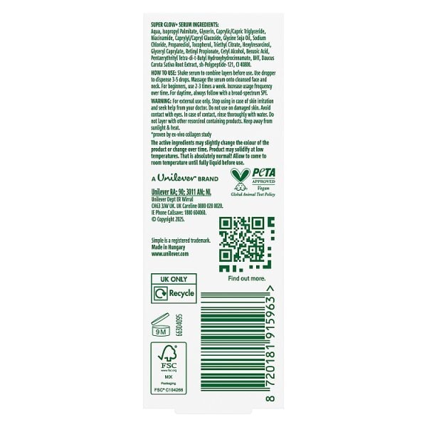 Simple Super Glow+ Bi-Phase Serum 30Ml
