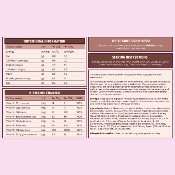 Shreddy Pre Workout Cola
