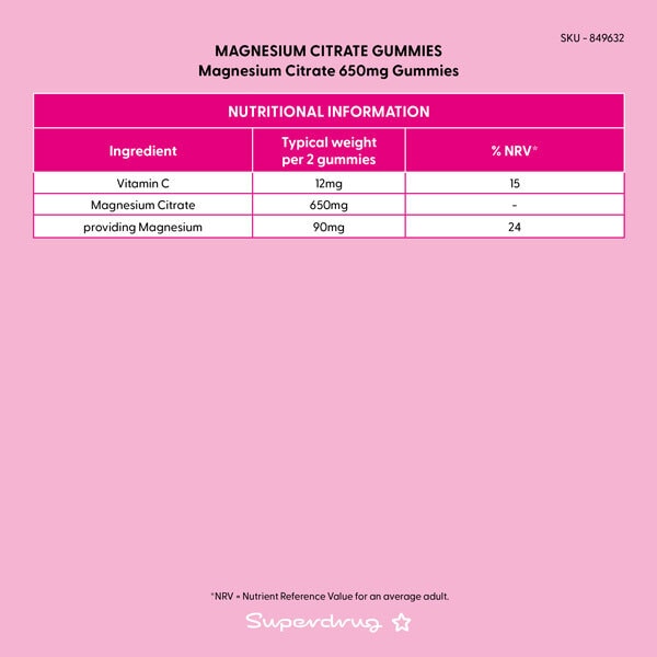 Superdrug Magnesium Citrate Gummies 60s