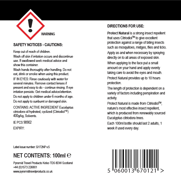 DNR Pyramid Protect Natural Insect Repellent Spray 100ml