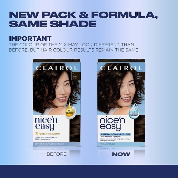 Clairol Nice'N Easy Crème Permanent Hair Dye 3 Brown Black