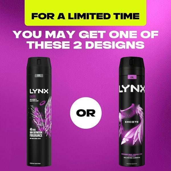 Lynx Deodorant Aerosol Bodyspray Xxl Excite 250ml