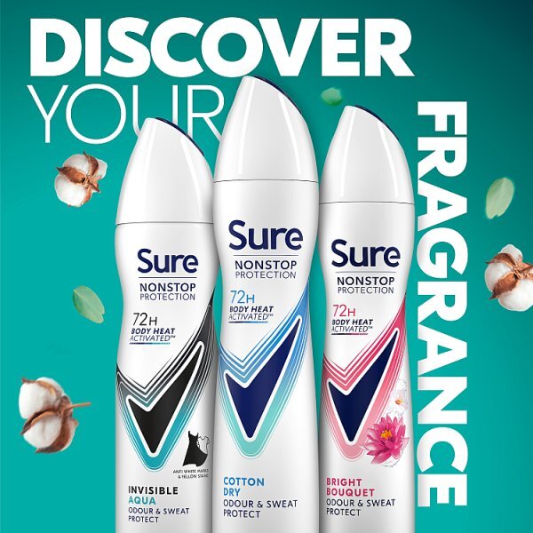 Sure Antiperspirant Deo Aerosol Nonstop Invis Aqua 150ml