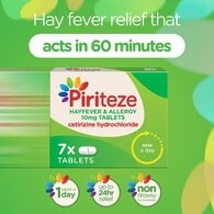 Piriteze Antihistamine Allergy Relief Tablets Cetirizine 7s