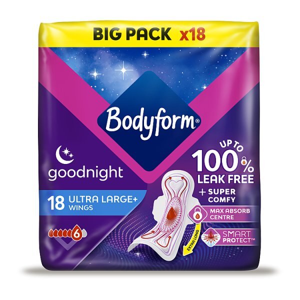 Bodyform Ultra Night Sanitary Towels Wings 18 pack