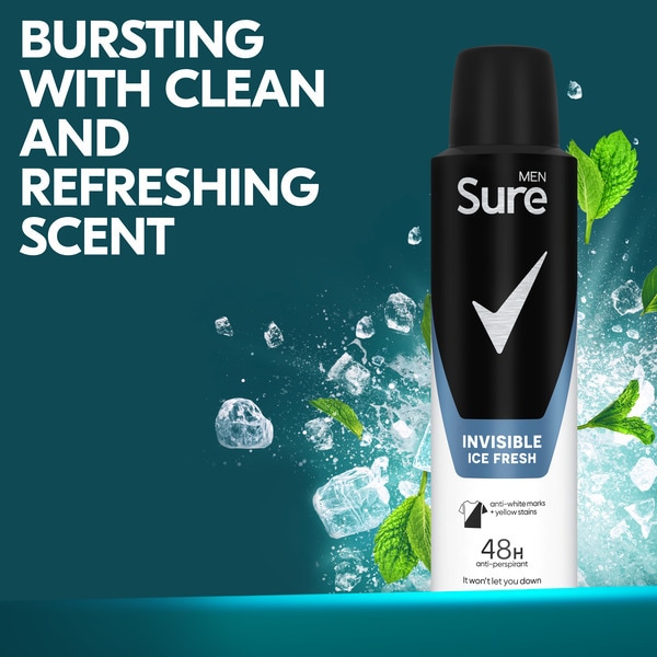 Sure Men Inv Ice Fresh Antiperspirant Deodorant 150ml