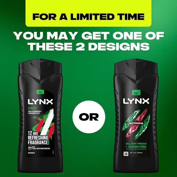 Lynx 3-in-1 Body Wash Shower Gel Africa 500ml