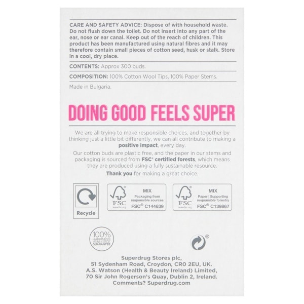 Superdrug Cotton Wool Buds - 300 Buds