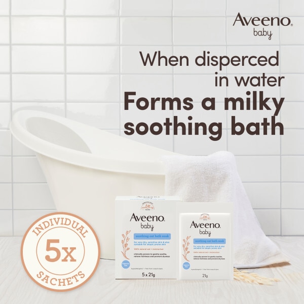 Aveeno Baby Soothing Oat Bath Soak - 5 X 21G Sachets