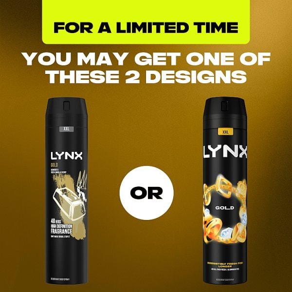 Lynx Aerosol Bodyspray Xxl Gold 250ml