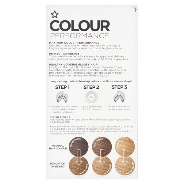 Superdrug Performance Permanent Hair Dye Medium Blonde 8.0