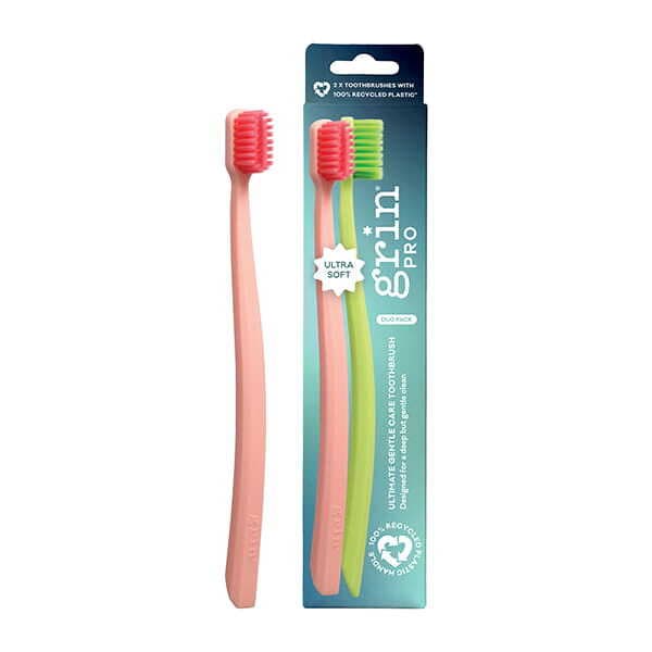 Grin Pro Ultimate Gentle Care Toothbrush 2Pk Ultra Soft