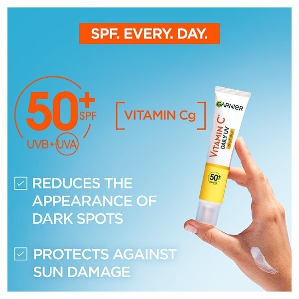 Garnier Vitamin C Daily UV Invisible Brightening Fluid SPF50+ Prevents & Corrects Damage 40ml