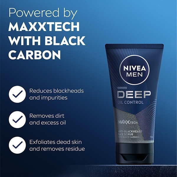 NIVEA MEN Deep Anti-Blackhead Scrub With Black Carbon 75ml