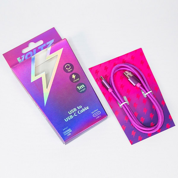 Voltz Usb To Usb-C Cable Purple
