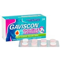 Gaviscon Double Action Tabs Heartburn Indigestion Mint 24s