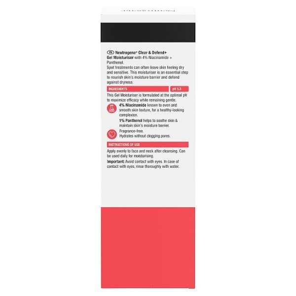 DNR Neutrogena Clear & Defend+ Gel Moisturiser 50Ml