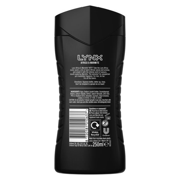 Lynx Africa and Marmite Limited Edition Shower Gel 250ml