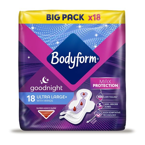 Bodyform Ultra Night Sanitary Towels Wings 18 pack