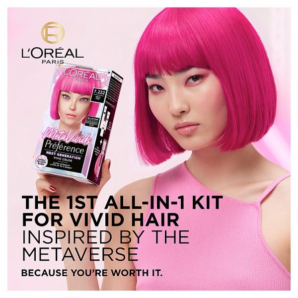 Preference Meta Vivids Semi Permanent Hair Colour Pink 7.22 Hair Superdrug