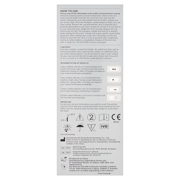Superdrug Digital Ovulation Test 10pk