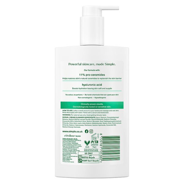 Simple Repair+ Facial Cleanser 240 ml