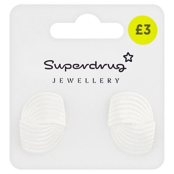 Superdrug Silver Tone Knot Stud Earrings